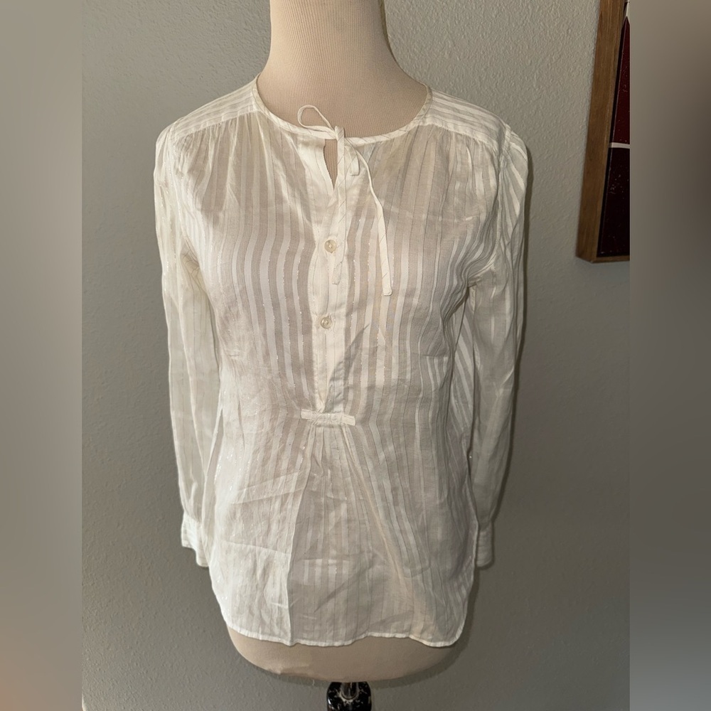 MACPHEE long sleeve stripped blouse size 38. -medium